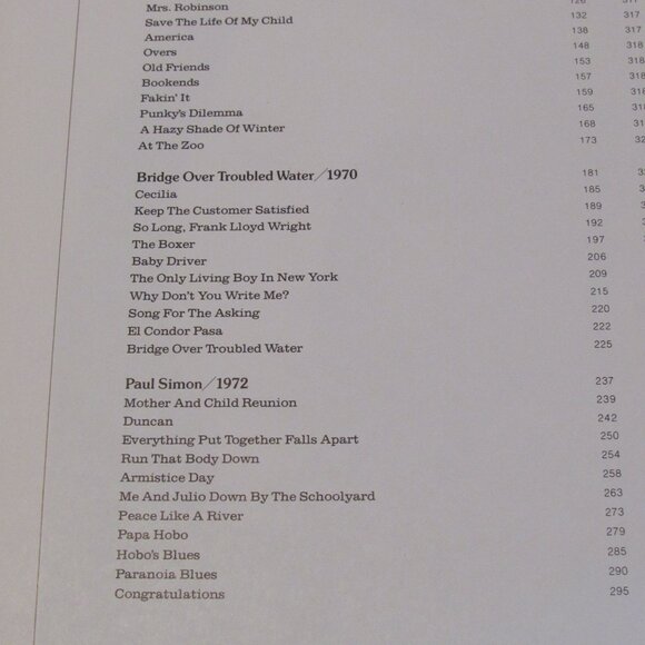 Vintage The Songs of Paul Simon Song Book 1978 Art Garfunkel Piano Vocal Guitar - Picture 6 of 6